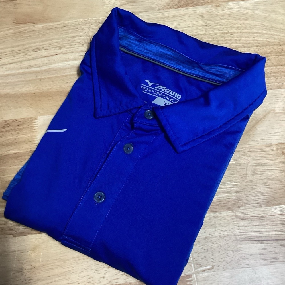 Mens Mizuno short sleeved performance polo royal 2XL‎